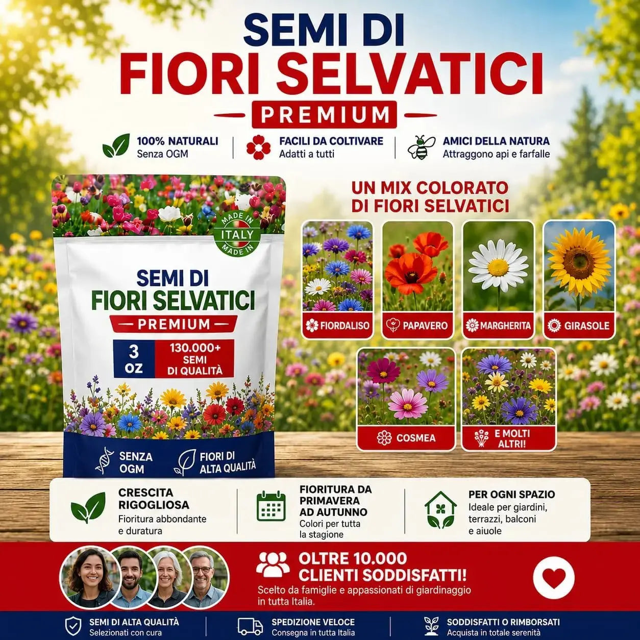 Confezione di Semi di Fiori Selvatici - miraviglianegozio