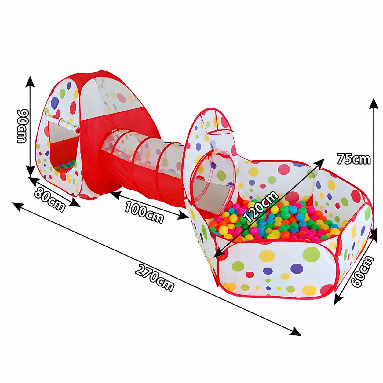 Tenda da gioco per bambini con tunnel - miraviglianegozio